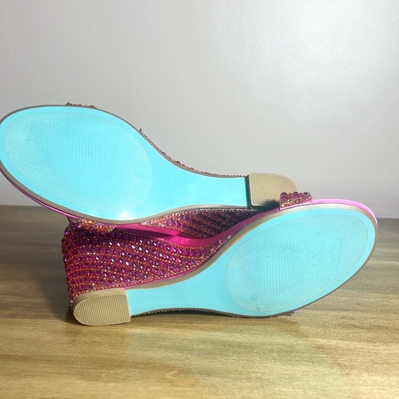 Betsey Johnson Gem Embellished Wedge Heels - Picture 11 of 11